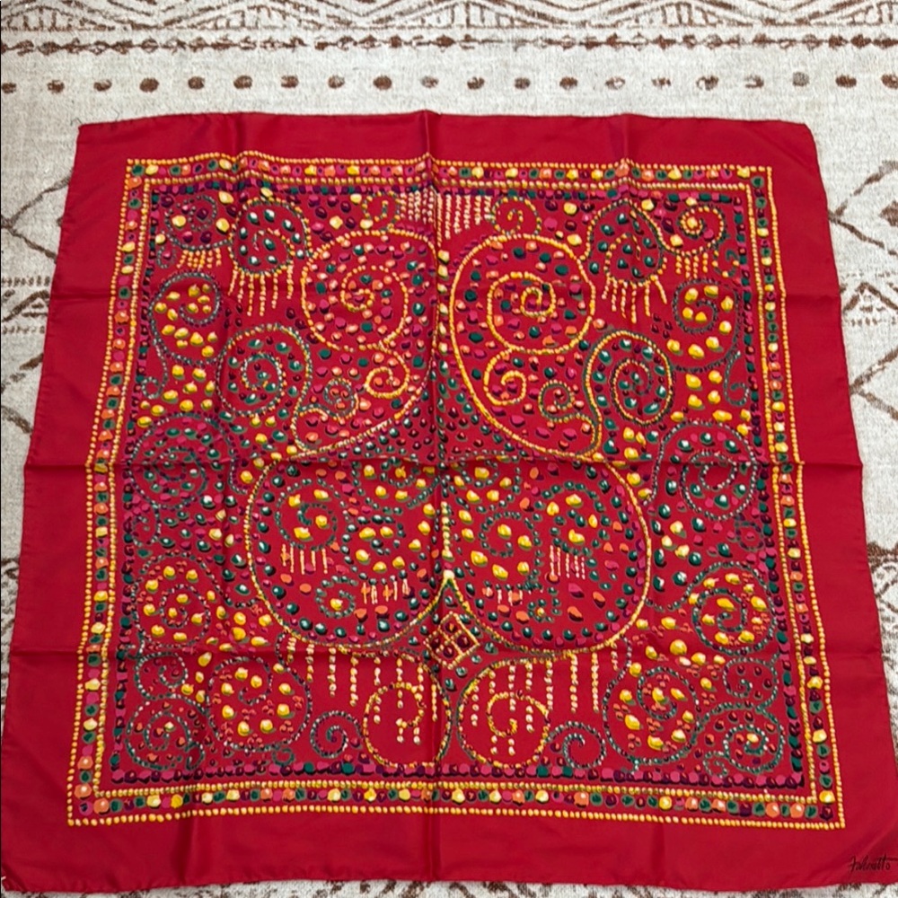 Vintage Red Paisley Scarf